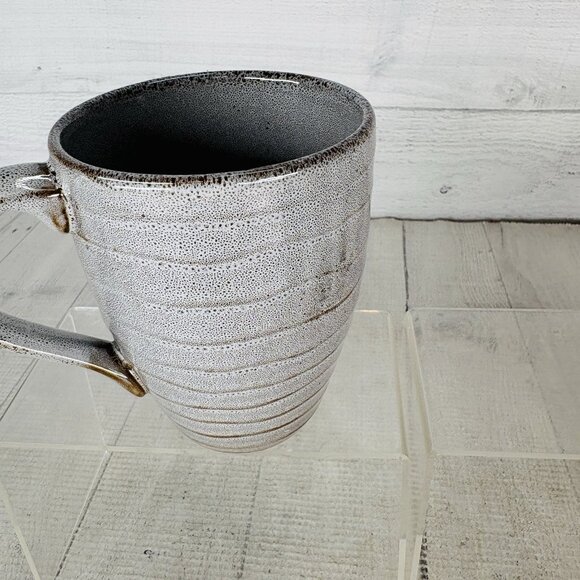 Home Target Gray Ribbed Brown Speckled Farmhouse Rustic 10oz Cups Mugs Set of 4 - Picture 12 of 16